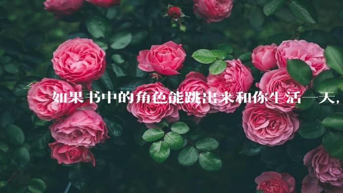 如果书中的角色能跳出来和你生活一天，你选谁？
